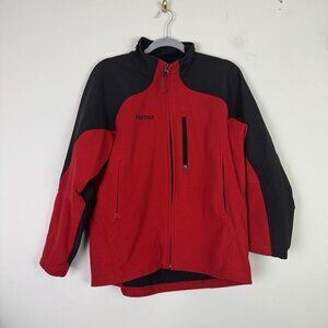 Marmot Men's Windstopper Zip Up Fleece Afterburner Jacket Coat Red Black Size M